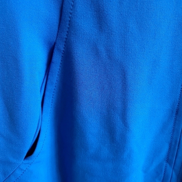 Tahari 12 Petite Blue Work Career Office Dress Midi Pockets - Picture 2 of 4